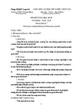 Đề kiểm tra học kỳ II môn Giáo dục công dân Lớp 7 - Năm học 2018-2019 - Trường THCS Thuận Hưng (Có đáp án)